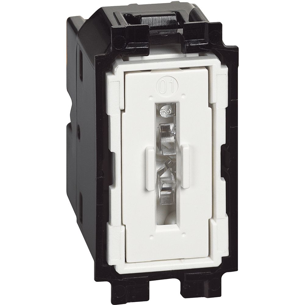 Deviatore1P 10 AX, 250 Va.c., morsetti vite/piastrina, illuminabile - 1 modulo Bticino K4003