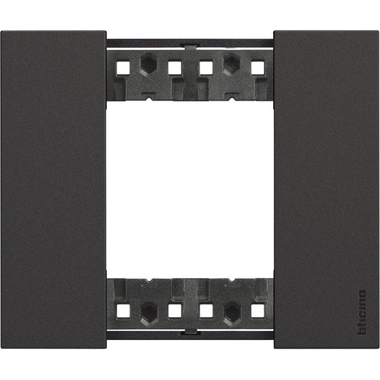 Placca Living Now 2 moduli - nero - materiale: plastica Bticino KA4802KG