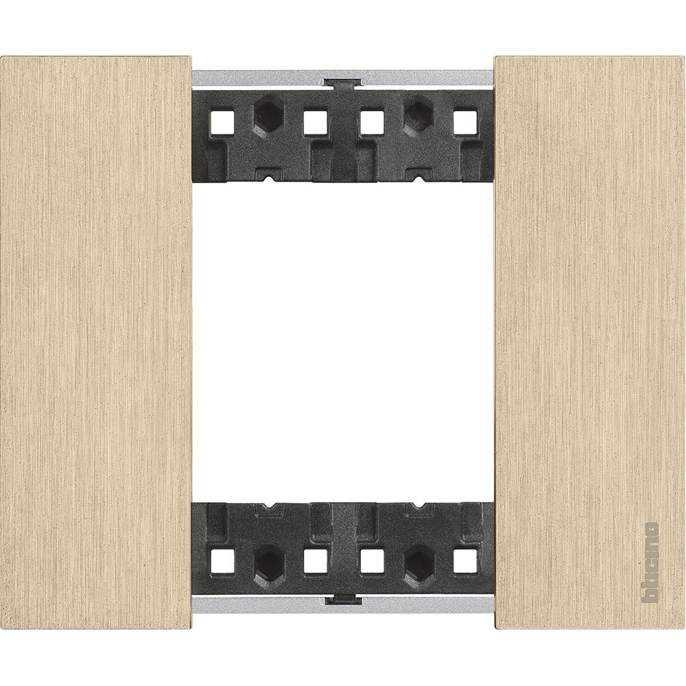 Placca Living Now 2 moduli - oro - materiale: zama Bticino KA4802ZW