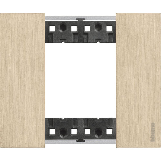 Placca Living Now 2 moduli - oro - materiale: zama Bticino KA4802ZW