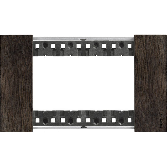 Placca Living Now 4 moduli - noce - materiale: legno Bticino KA4804LG
