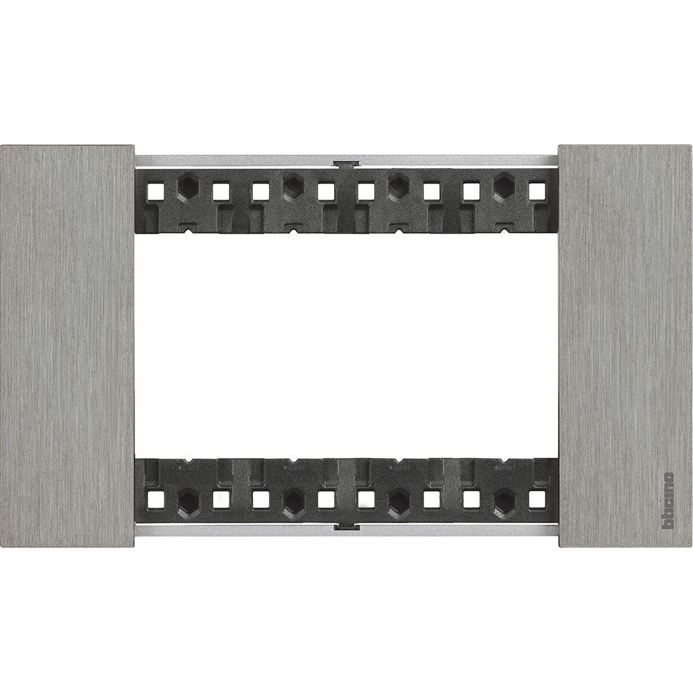 Placca Living Now 4 moduli - acciaio spazzolato - materiale: zama Bticino KA4804ZG