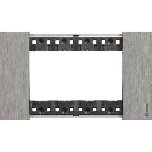 Placca Living Now 4 moduli - acciaio spazzolato - materiale: zama Bticino KA4804ZG