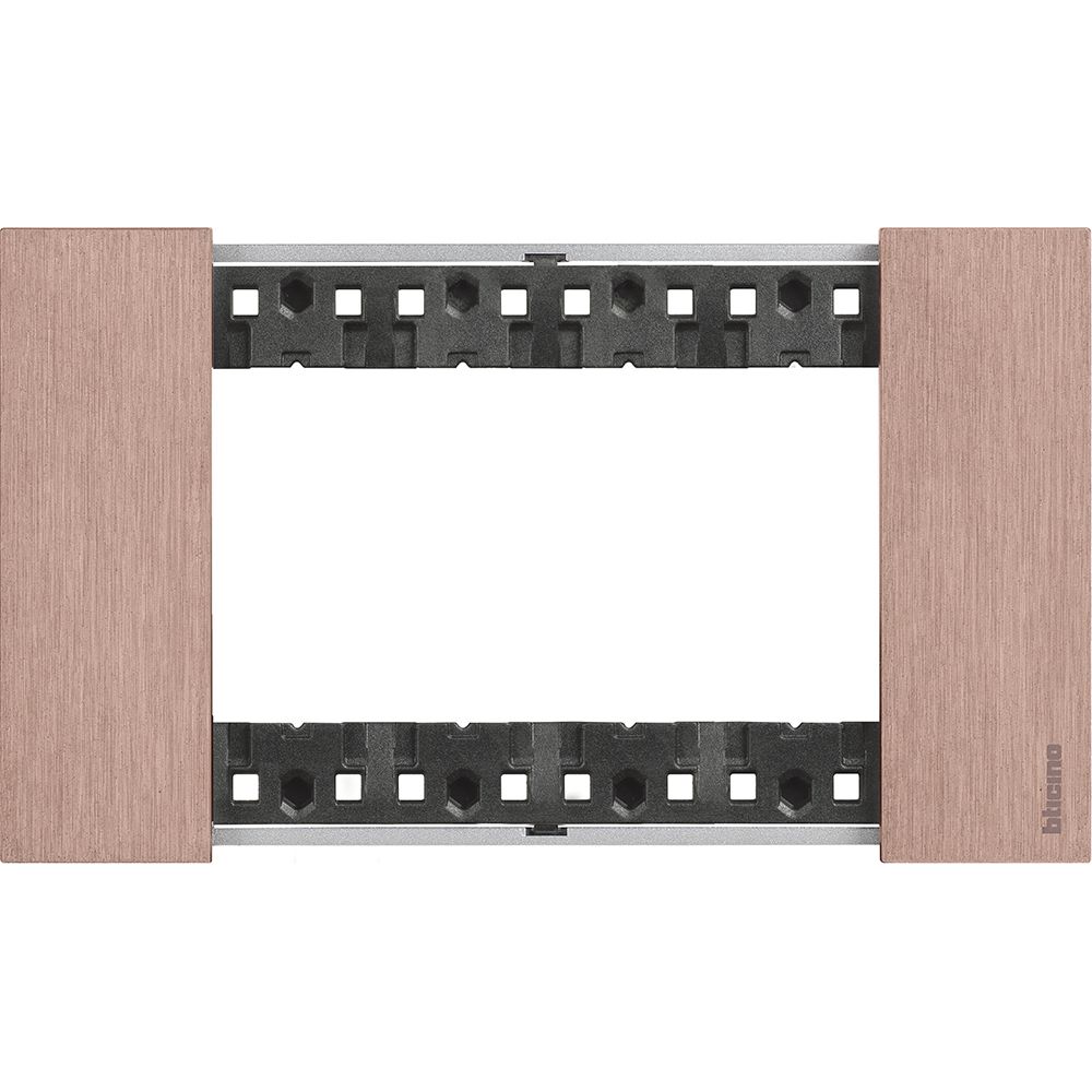Placca Living Now 4 moduli - rame - materiale: zama Bticino KA4804ZM