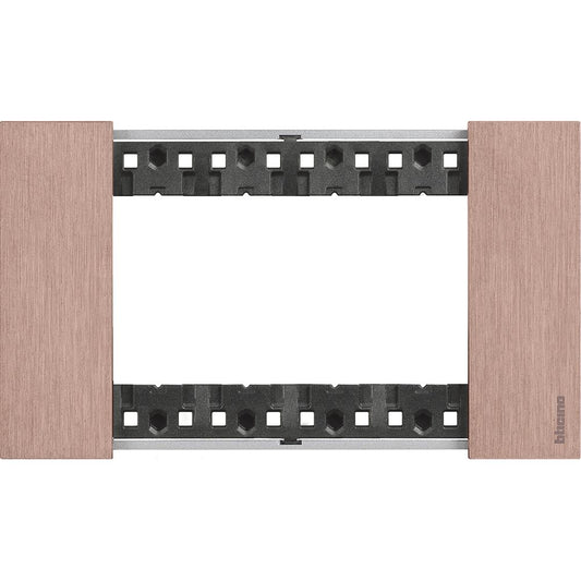 Placca Living Now 4 moduli - rame - materiale: zama Bticino KA4804ZM