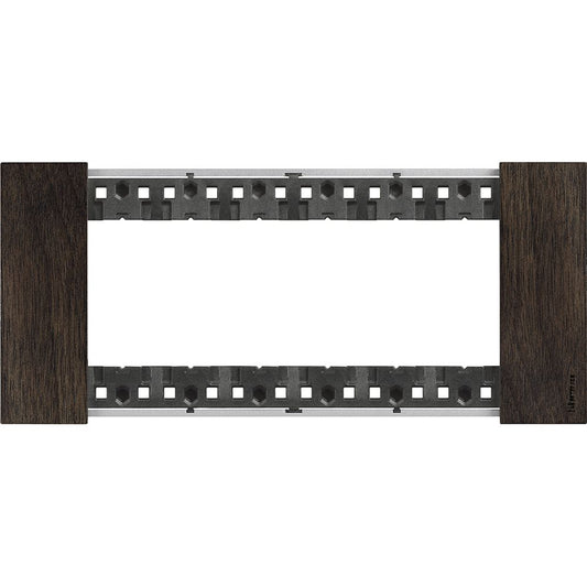 Placca Living Now 6 moduli - noce - materiale: legno Bticino KA4806LG