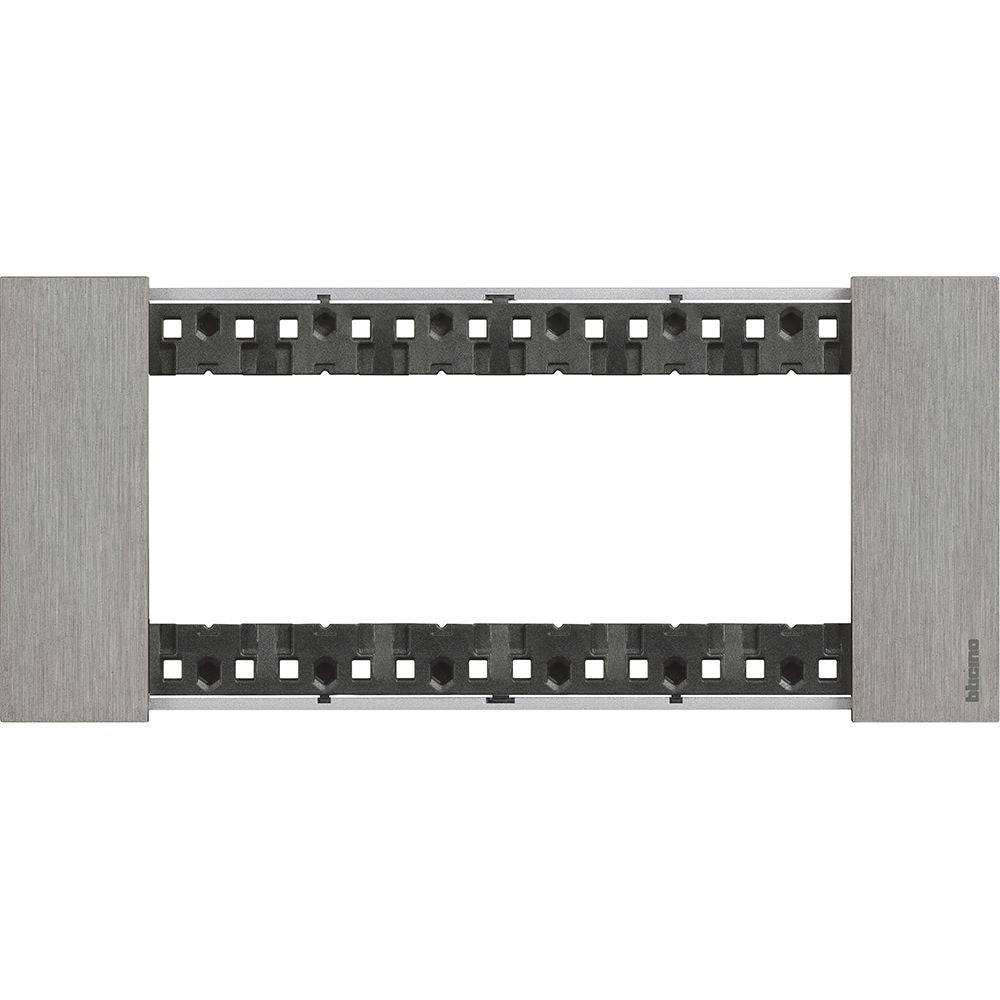 Placca Living Now 6 moduli - acciaio spazzolato - materiale: zama Bticino KA4806ZG