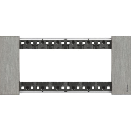 Placca Living Now 6 moduli - acciaio spazzolato - materiale: zama Bticino KA4806ZG