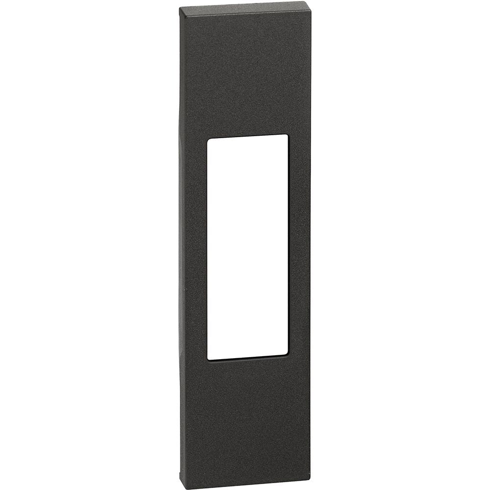 Cover per prese standard Italia, pulsante a tirante, interruttore bipolare. Per articoli KG4033 - KG4002 - KG4113 - KG4180 - 1 modulo, Nero. Bticino KG02