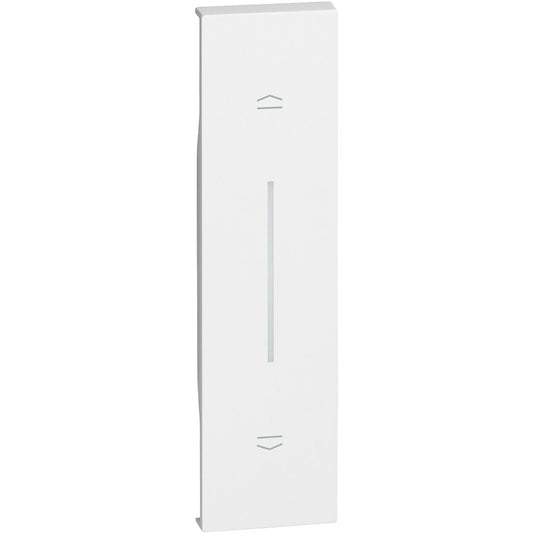 Cover illuminabile per pulsante interbloccato e comando tapparelle connesso: art. K4037 e K4027C - 1 modulo, Bianco. Bticino KW05