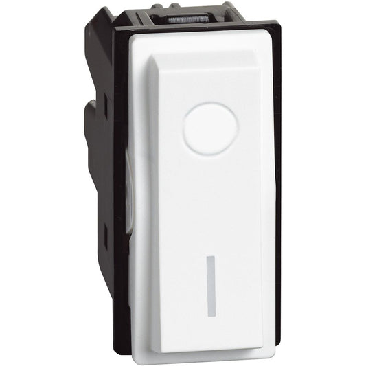 Interruttore 2P 16 AX, 250 Va.c., illuminabile - 1 modulo, Bianco. Bticino K24002