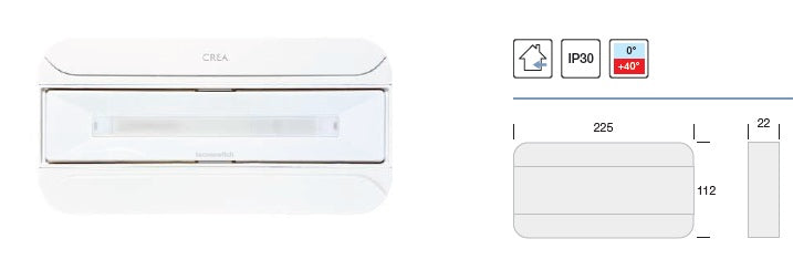Lampada di emergenza Crea a led modulare  SA/SE da parete Autonomia lampada 1/2/3 ore cod LA301EM