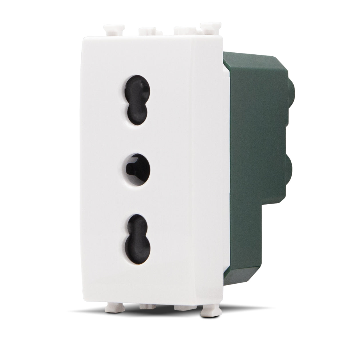 Presa bivalente GEM Bianco compatibile con Vimar Plana MAPAM F618BI