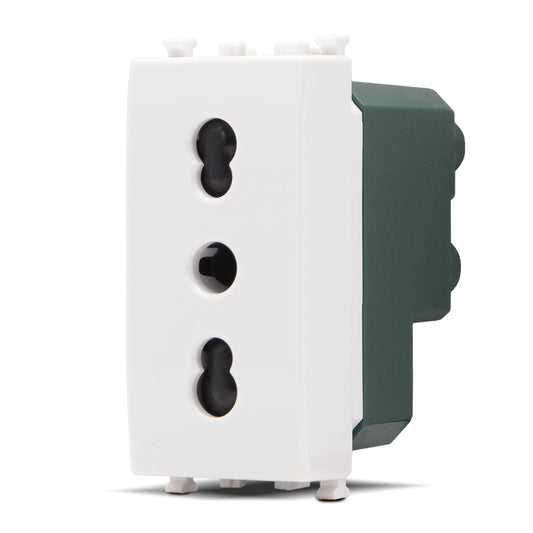 Presa bivalente GEM Bianco compatibile con Vimar Plana MAPAM F618BI