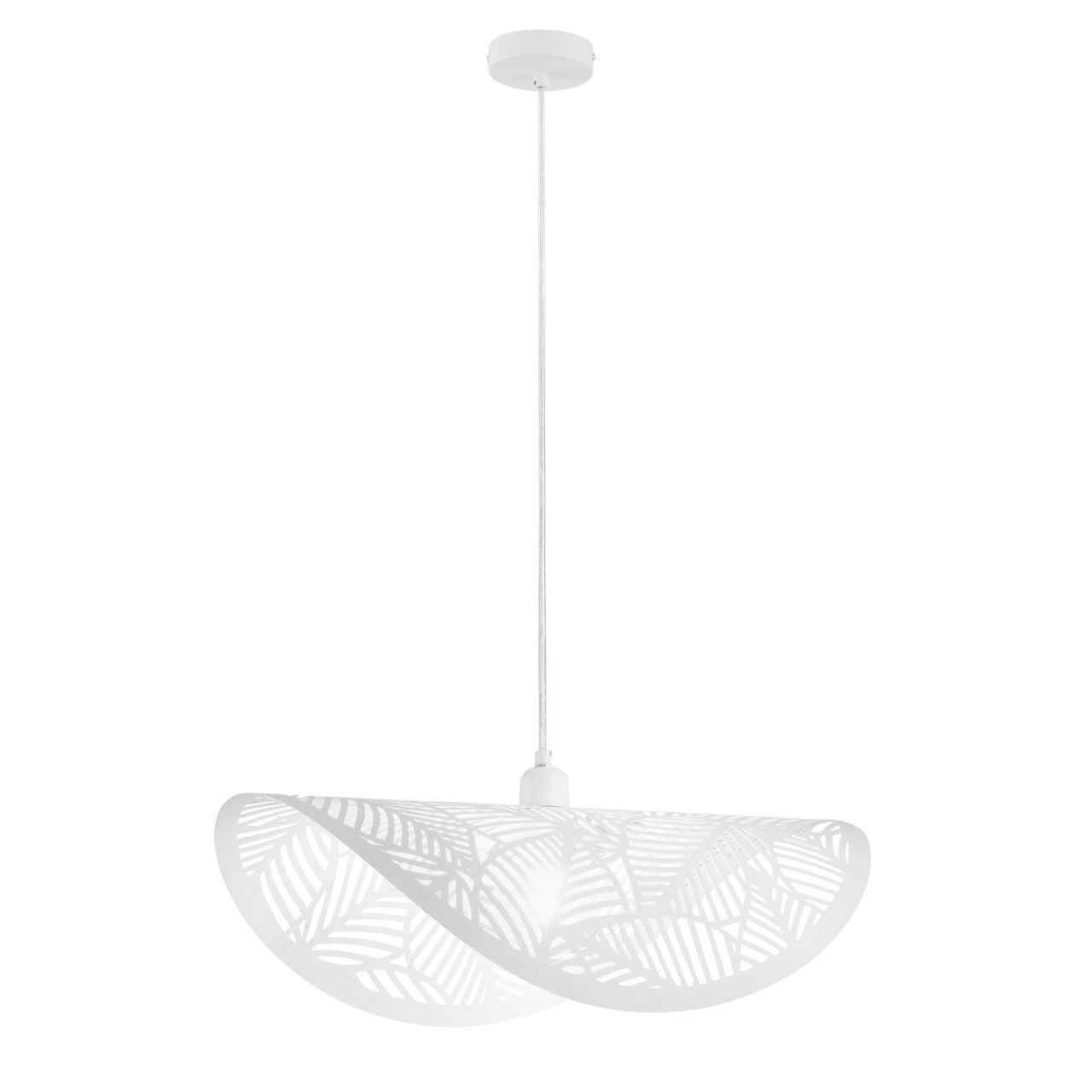 FANEUROPE SOSPENSIONE A VELA  RHEI-TARA METALLO FORATO BIANCO 1XE27 60X33X150CM I-RHEI-LEAF-S60