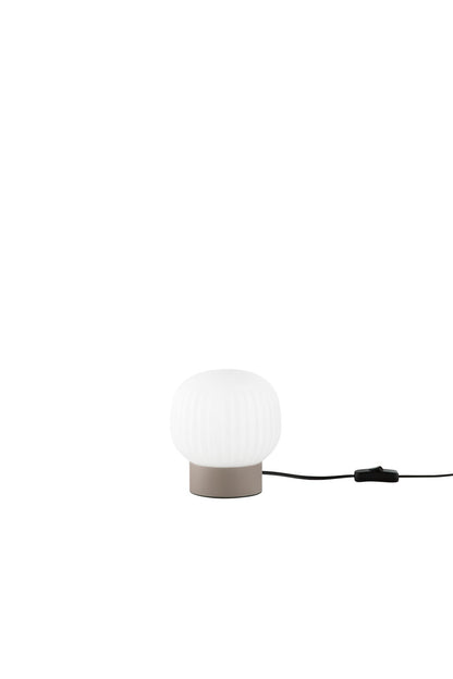FANEUROPE LAMPADA DA TAVOLO ERIS BIANCO E MARRONE IN ALLUMINIO+VETRO 1XE14 D15X16CM  I-ERIS-L