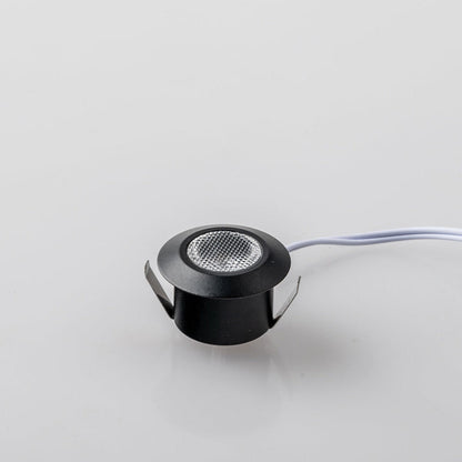 Mini Faretto  Incasso LED ASSO rotondo in alluminio Nero 1,2 W  DC24V  3.2 cm.  100LM 3000K INC-ASSO-R30M-NER