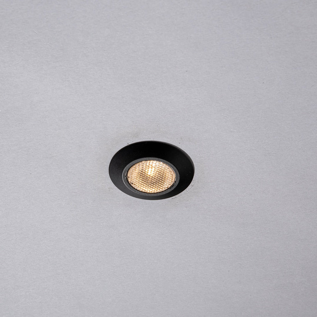 Mini Faretto  Incasso LED ASSO rotondo in alluminio Nero 1,2 W  DC24V  3.2 cm.  100LM 3000K INC-ASSO-R30M-NER