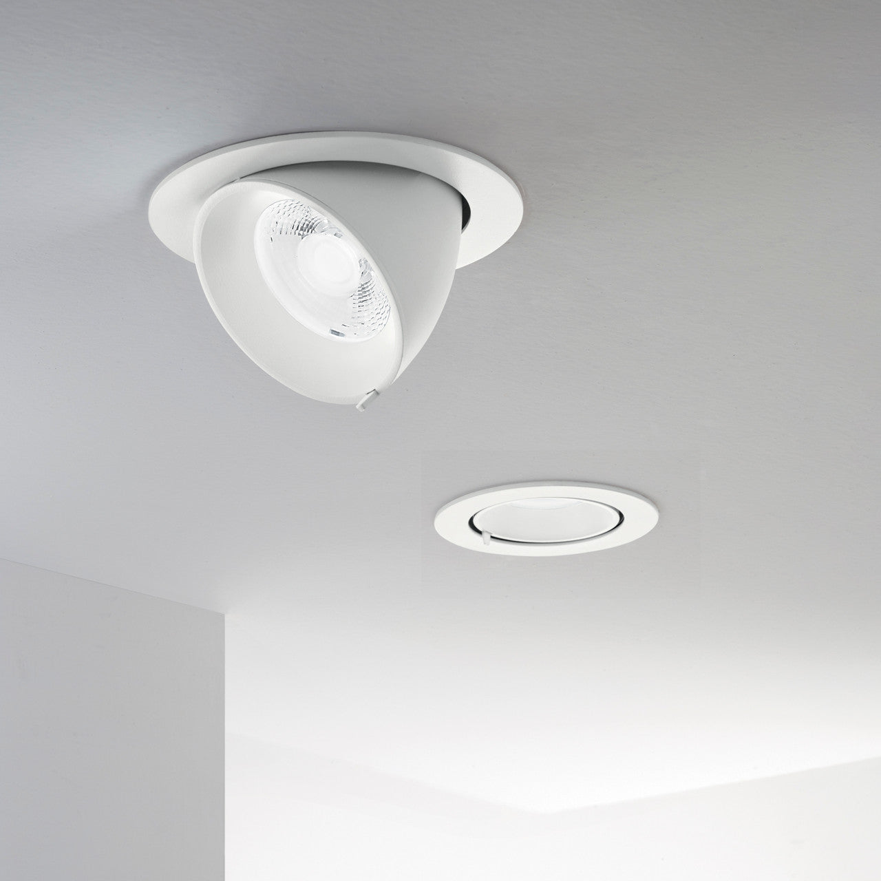 Faretto ad incasso LED DELTA estraibile in alluminio bianco con CCT 38W 3000K 4000K 6500K 4300LM CCT 19 5X23CM INC-DELTA-38