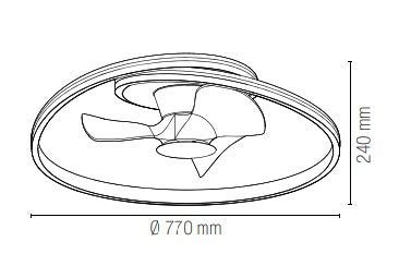 FANEUROPE Plafoniera led ventilatore Bianca 65W RGB+3CCT 3000k/4000k/6500k 7650LM 77X24CM LED-AUSTER-COLOR
