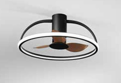 FANEUROPE Plafoniera led nera con ventilatore d. 60 cm luce 3cct 3000k/4000k/6500k 40w 5250lm LED-HADLEY-NER