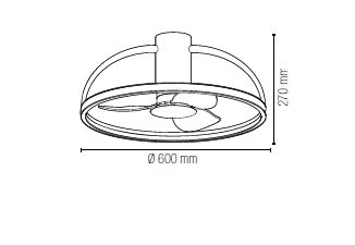 FANEUROPE Plafoniera led con ventilatore d. 60 cm luce 3cct 3000k/4000k/6500k 40w 5250lm bianca LED-HADLEY-BCO