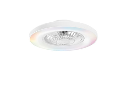 Plafoniera led ventilatore integrato bianca 40W 5500LM e tecnologia  Dotata di telecomando wireless e speaker Bluetooth integrato LED-GARBIN-BCO