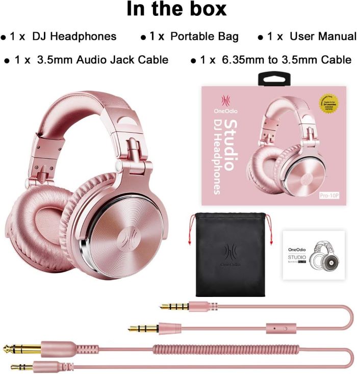 Cuffie con filo Rosa OneOdio Studio Pro 10 Hi-Res c/ Shareporte e Microfono ONEOP10120P