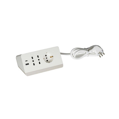 Multipresa da scrivania Bticino con 2 prese USB tipo A+C - bianca -nera S3711DBU - S3711GBU