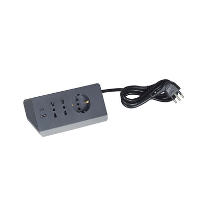 Multipresa da scrivania Bticino con 2 prese USB tipo A+C - bianca -nera S3711DBU - S3711GBU