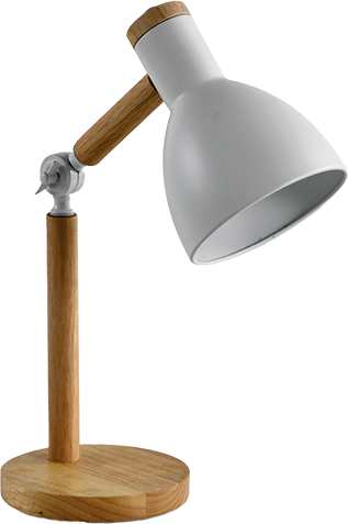 Lampada da Tavolo Imperia Woody con finitura in legno con portalampade E27 con braccio snodabile bianca 300930