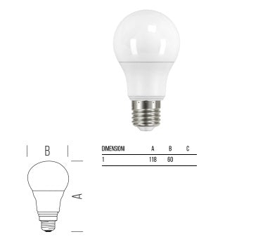 Bot Lighting KIT 10 Lampadine led goccia opale E27 11w 1055lm 3000K ELD1012X2BB