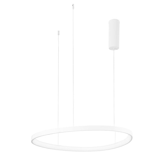Sospensione LED KLAPTON in alluminio bianco cavo regolabile CCT h150cm. 85 cm. LED-KLAPTON-S85-BCO