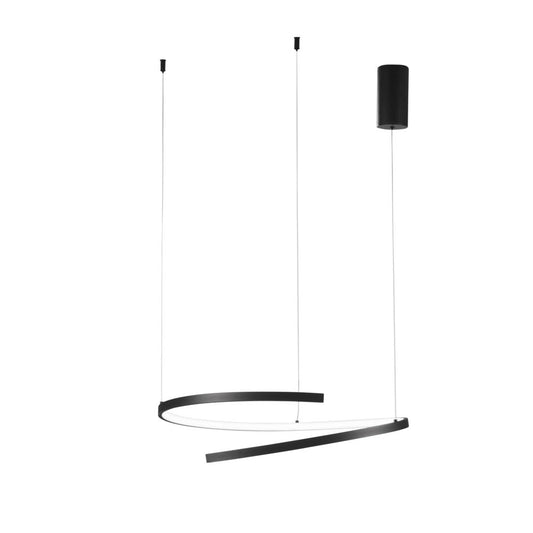 Sospensione LED MOMA in metallo verniciato nero CCT LED-MOMA-S60-NER