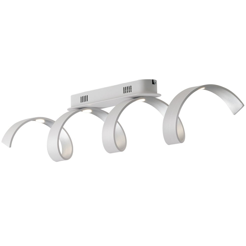 Plafoniera LED HELIX in alluminio bianca e argento 3000K (Luce calda) LED-HELIX-PL4C BCO