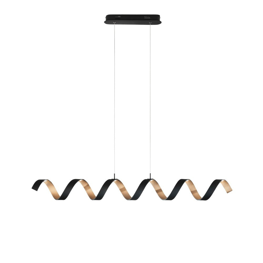 Sospensione LED HELIX in alluminio nera e oro 3000K (luce calda) h120x125cm LED-HELIX-S6C NER