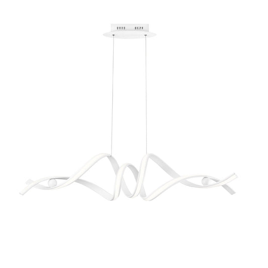 Sospensione LED MYSTRAL in alluminio bianco diffusore in silicone CCT LED-MYSTRAL-S