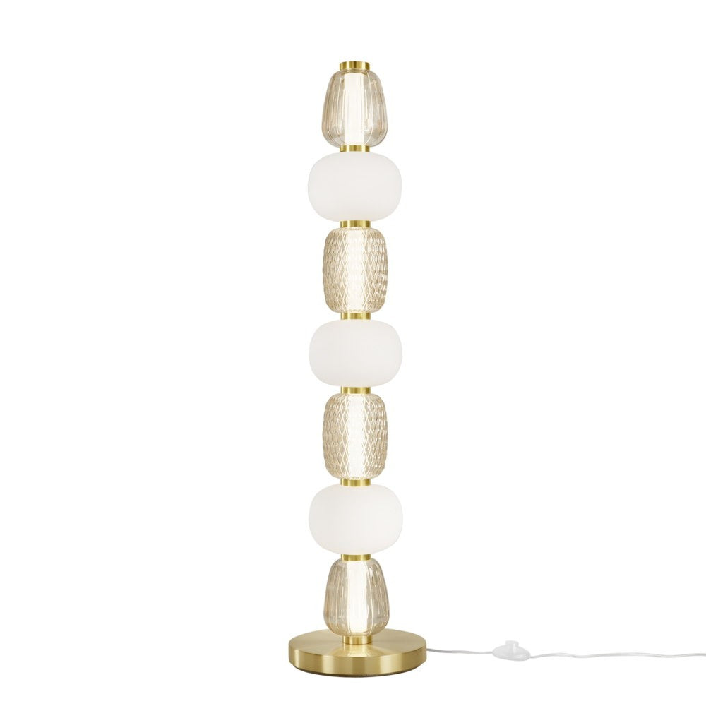 Piantana LED TOTEM in metallo oro con 4 diffusori bianchi e ambra 4000K LED-TOTEM-PT