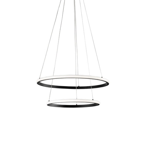 Sospensione Led Axis con doppio diffusore nero in silicone 40cm. 60cm. CCT LED-AXIS-S6040-SPI-NER