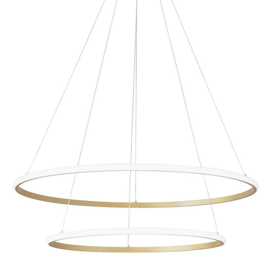 Sospensione Led Axis con doppio diffusore oro in silicone Ø 60cm. Ø 80cm. CCT LED-AXIS-S8060-ORO