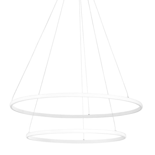 Sospensione Led Axis con doppio diffusore bianco in silicone Ø 60cm. Ø 80cm. CCT LED-AXIS-S8060