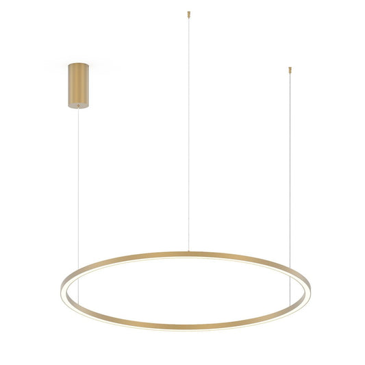 Sospensione LED HOOP in alluminio oro diffusore in acrilico e cavi regolabili CCT 120cm. LED-HOOP-S120-ORO