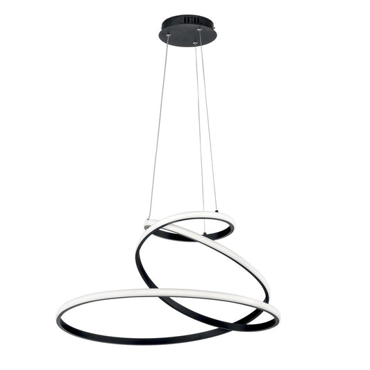 Sospensione LED COASTER in alluminio nero con interruttore CCT LED-COASTER-S-NER