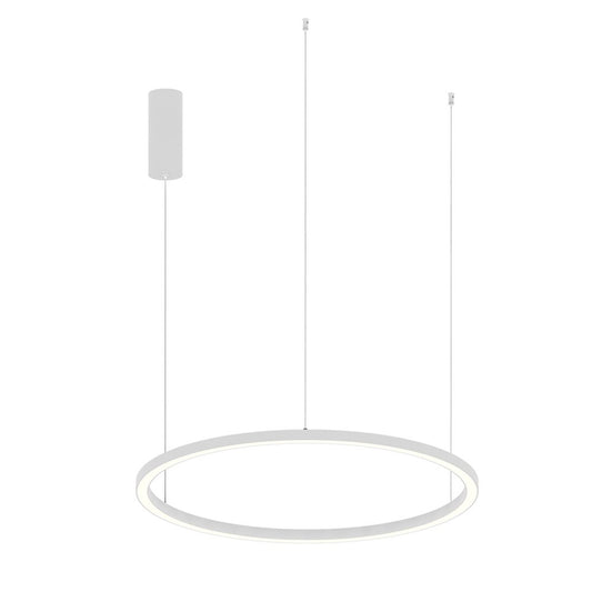 Sospensione LED HOOP in alluminio bianca diffusore in acrilico e cavi regolabili CCT 80cm. LED-HOOP-S80-BCO