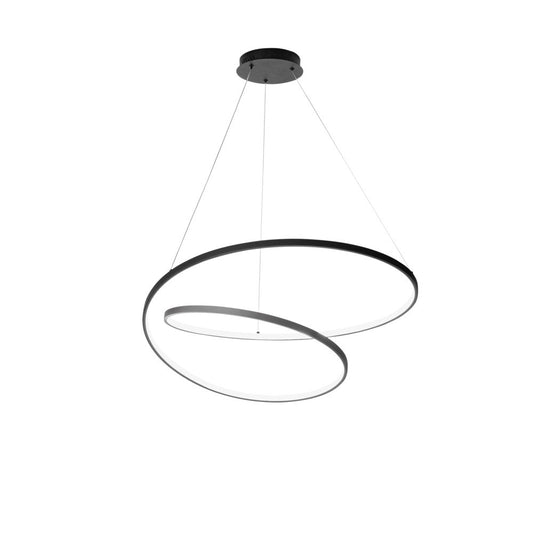 Sospensione LED LIEVE in alluminio nero CCT h 130cm. 80cm. LED-LIEVE-S80-NER