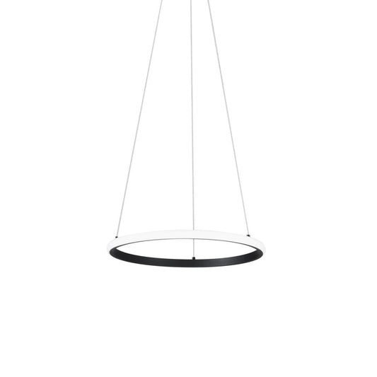 Sospensione LED Axis con diffusore bianco singolo in silicone Ø 40cm. CCT LED-AXIS-S40-NER