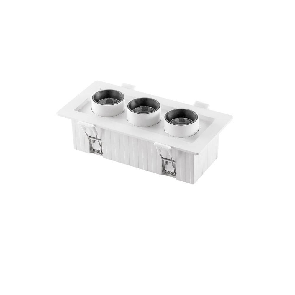 Faretto LED incasso SIDER antiriflesso estraibile ed orientabile - 3 luci - bianco INC-SIDER-3-BCO