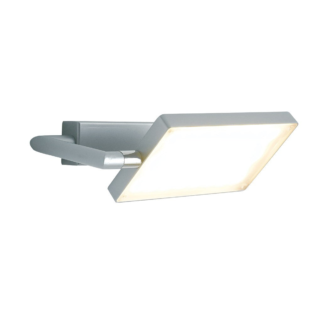 Applique LED BOOK in alluminio grigio con diffusore orientabile LED-BOOK-AP-GR