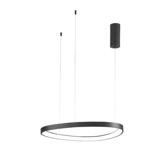 Sospensione LED KLAPTON in alluminio nero cavo regolabile CCT h150cm. 65 cm. LED-KLAPTON-S65-NER