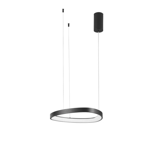 Sospensione LED KLAPTON in alluminio nero cavo regolabile CCT h150cm. 45 cm. LED-KLAPTON-S45-NER